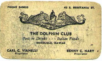 Dolphin Club card, front